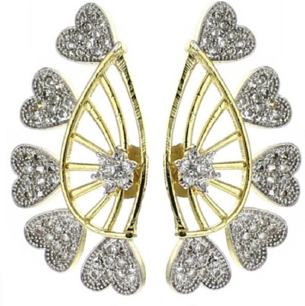 Big Golden Designer Stud Earring | FashionCrab.com